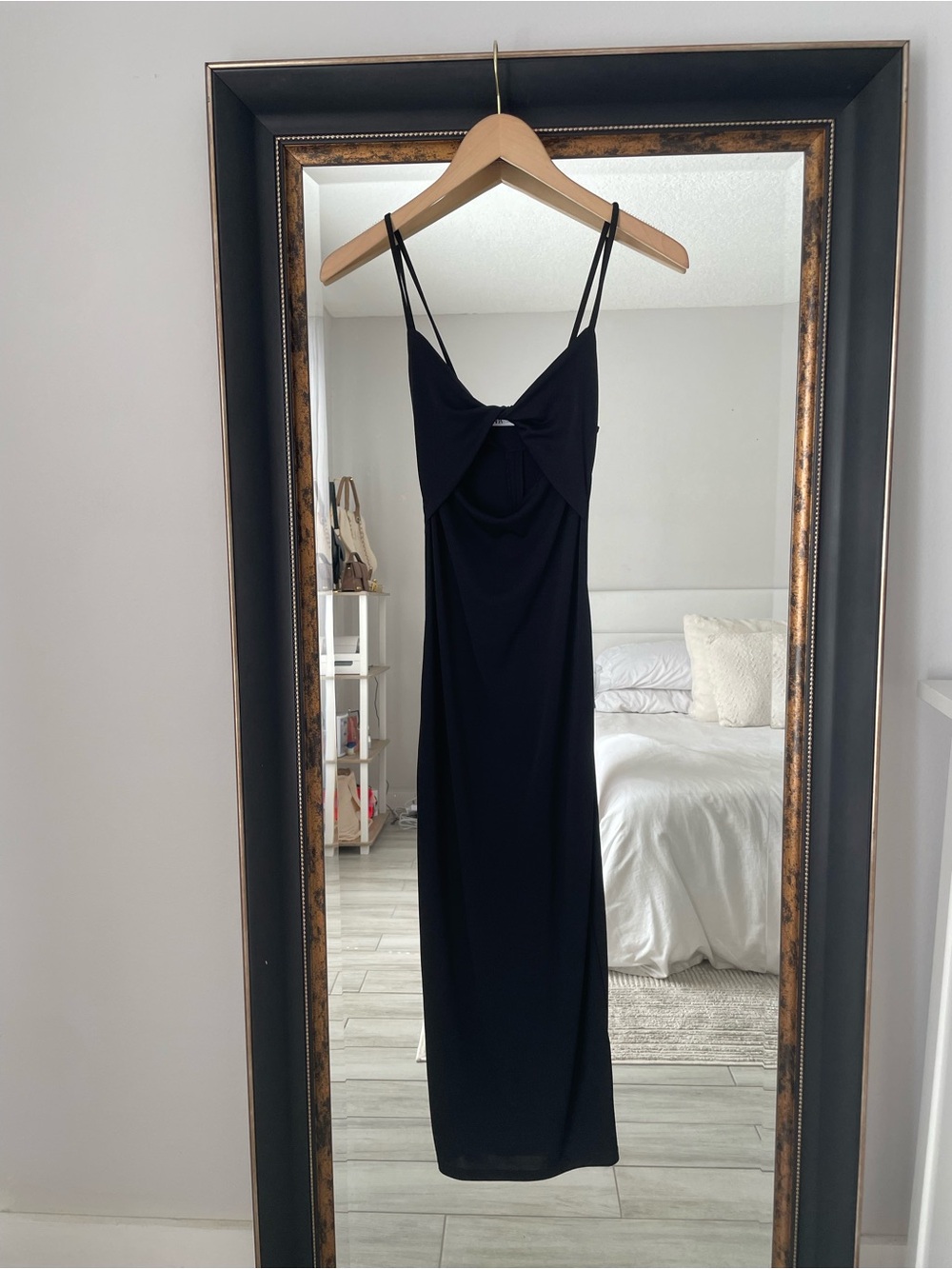 Zara Black Cutout Maxi Dress with Spaghetti Straps - Picture 2 of 5